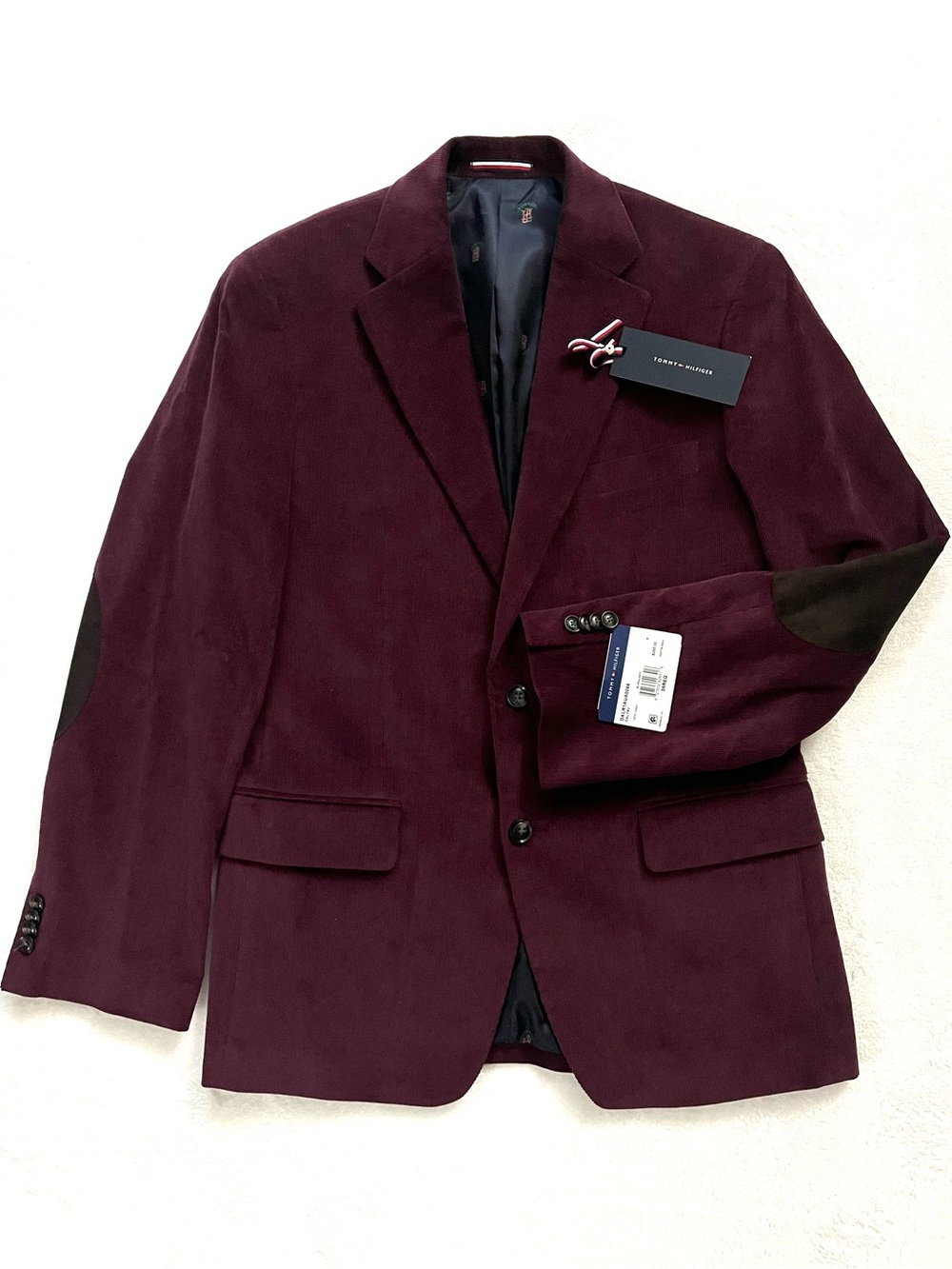 Tommy Hilfiger Daltry Burgundy Corduroy Blazer -Sz 38REG
